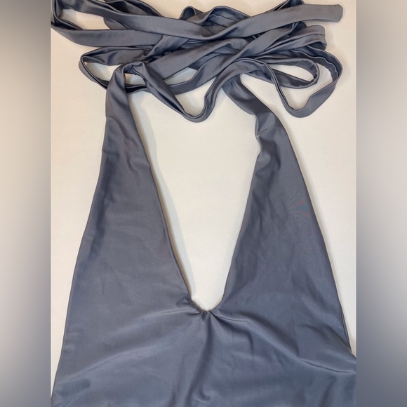 L'Amorae Women’s Sexy Plunging Neck Tie Backless Bodysuit Swimsuit ‎ Size M - Picture 7 of 12